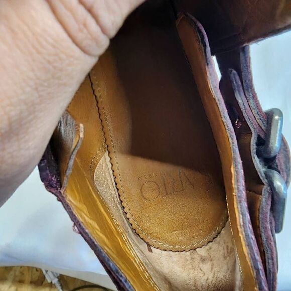 Franco Sarto Boots Garfield Ankle Booties Red Burgundy Block Heels Size 7.5 - Picture 8 of 9